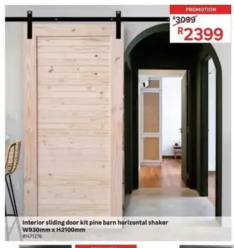 Leroy Merlin Interior sliding door kit pine barn horizontal shaker w930mm x h2100mm offer