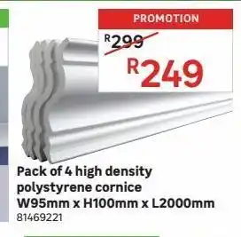 Leroy Merlin Pack of 4 high density polystyrene cornice w95mm x h100mm x l2000mm offer