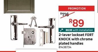 Leroy Merlin 2-lever lockset fort knock with chrome plated handles offer