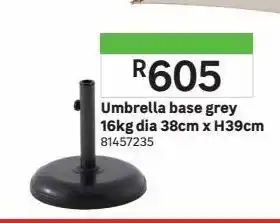 Umbrella base grey 16kg dia 38cm x h39cm