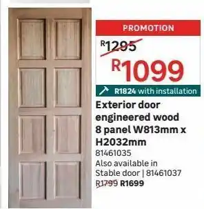 Leroy Merlin Exterior door engineered wood 8 panel w813mm x h2032mm offer