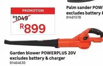 Garden blower powerplus 20v excludes battery & charger