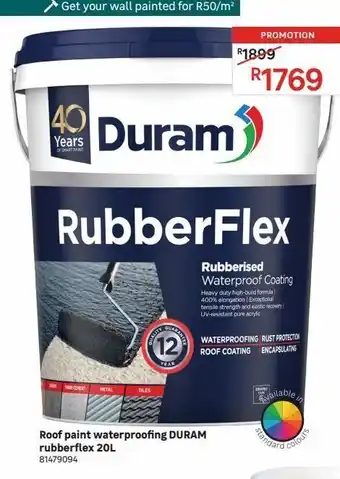 Leroy Merlin Roof paint waterproofing duram rubberflex 20l offer