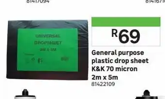 Leroy Merlin General purpose plastic drop sheet k&k 70 micron 2m x 5m offer