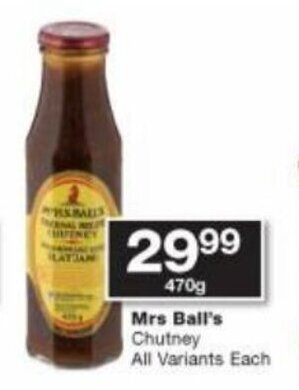Checkers Mrs. Ball's Chutney All variants each offer