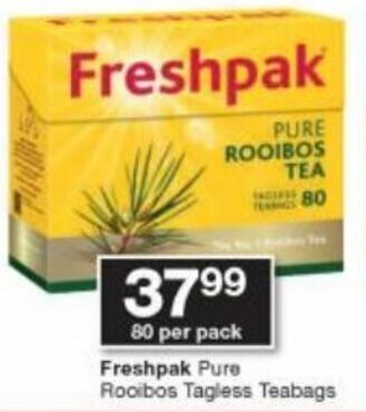 Checkers Freshpak Pure Rooibos Tagless Teabags offer