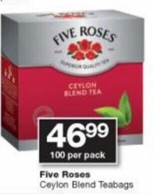 Checkers Five Roses Ceylon Blend Teabags offer