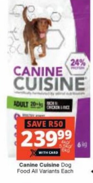 Checkers Canine Cuisine Dog Food offer