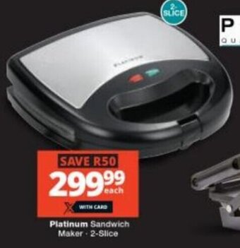Checkers Platinum Sandwich Maker 2-Slice offer