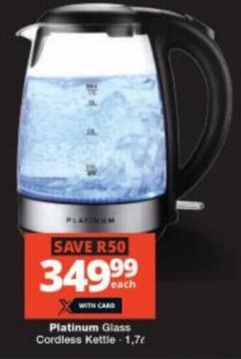 Checkers Platinum Glass Cordless Kettle offer