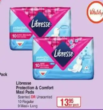 Dis-Chem Libresse Protection & Comfort Maxi Pads offer