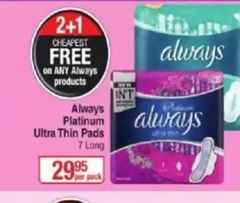 Dis-Chem Always Platinum Ultra Thin Pads 7 Long offer