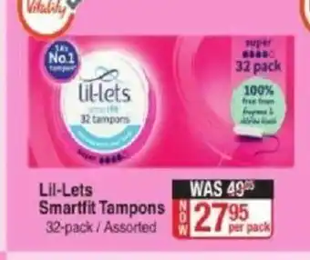 Dis-Chem Lil-Lets Smartfit Tampons 32-pack / Assorted offer