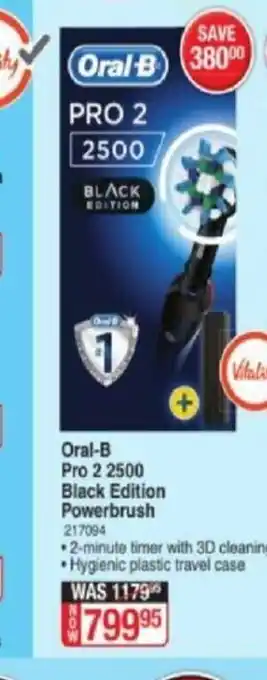 Dis-Chem Oral-B Pro 2 2500 Black Edition Powerbrush offer