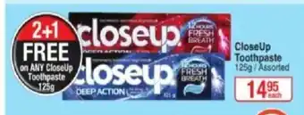 Closeup Toothpaste 125g / Assorted