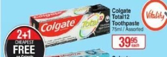 Dis-Chem Colgate Total 12 Toothpaste 75ml offer