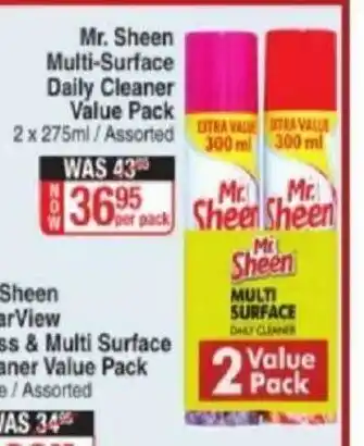 Dis-Chem Mr. Sheen Multi-Surface Daily Cleaner Value Pack 2 x 275ml offer