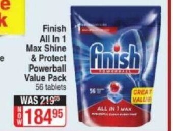 Dis-Chem Finish All in 1 Max Shine & Protect Powerball Value Pack 56 Tablets offer