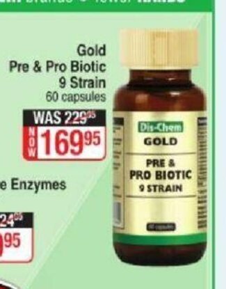 Dis-Chem Gold Pre & Pro Biotic 9 Strain 60 Capsules offer