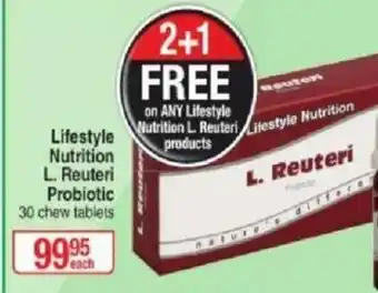 Lifestyle Nutrition L. Reuteri Probiotic 30 Chew Tablets