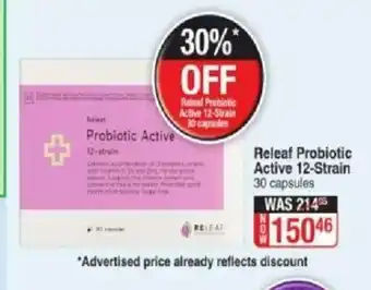 Releaf Probiotic Active 12-Strain 30 Capsules