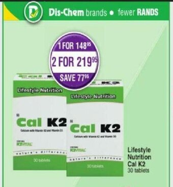 Lifestyle Nutrition Cal K2 30 Tablets