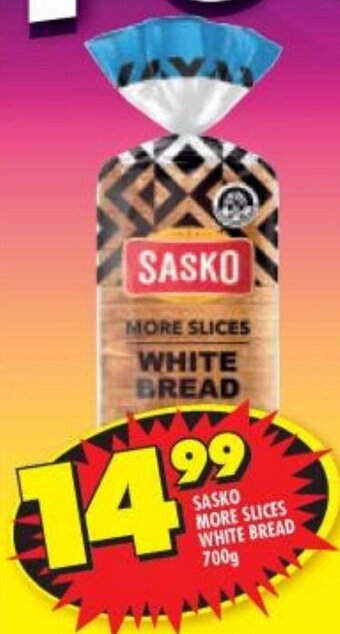 Shoprite Sasko More Slices White Bread 700g offer