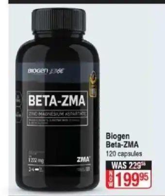 Dis-Chem Biogen Beta-ZMA 120 Capsules offer