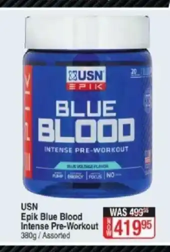 Dis-Chem USN Epik Blue Blood Intense Pre-Workout 380g offer