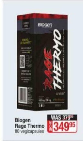 Dis-Chem Biogen Rage Thermo 80 Vegicapsules offer