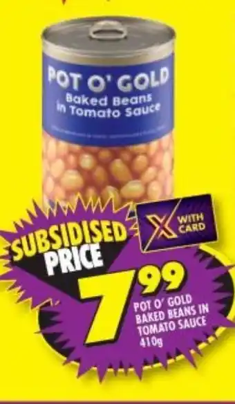 Shoprite Pot O' Gold Bakeed Beans In Tomato Sauce 410g offer