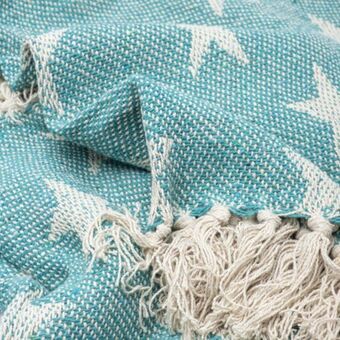 Cotton club stars throw - sea green