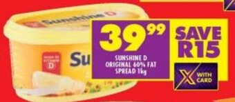 Shoprite Sunshine D Original 60% Fat Spread 1kg offer