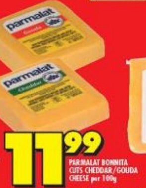 Parmalat Bonnita Cuts Cheddar/Gouda Cheese per 100g