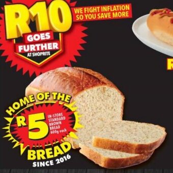 Shoprite Standard Brown Bread 600g each offer