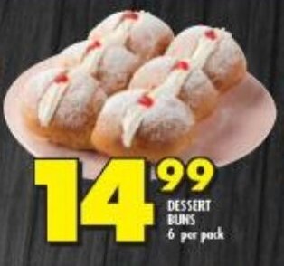 Shoprite Dessert Buns 6 per pack offer