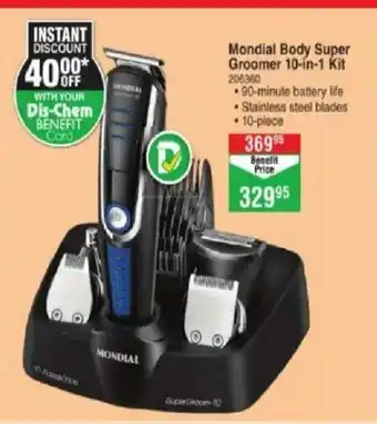Dis-Chem Mondial Body Super Groomer 10-in-1 Kit offer