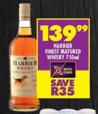 Shoprite Harrier Finest Matured Whisky 750ml offer