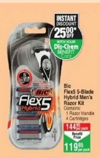 Dis-Chem Bic Flex 5-Blade Hybrid Men's Razor Kit offer