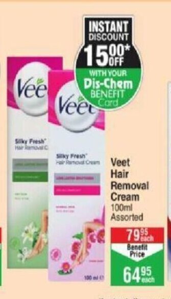 Dis-Chem Veet Hair Removal Cream 100ml offer