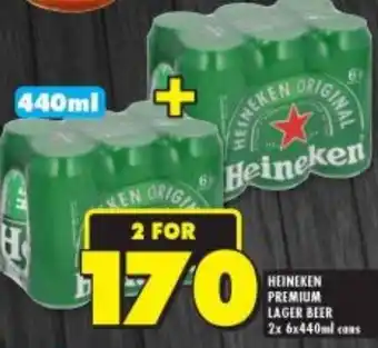 Shoprite Heineken Premium Lager Beer 2x 6x440ml cans offer