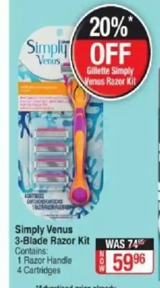 Dis-Chem Simply Venus 3-Blade Razor Kit offer