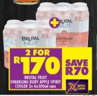 Shoprite Brutal Fruit Sparkling Ruby Apple Spirit Cooler 2x 6x500ml cans offer