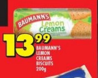 Shoprite Baumann's Lemon Creams Biscuits 200g offer