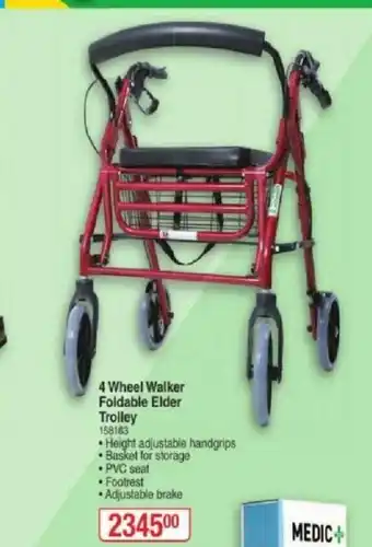 Dis-Chem 4 Wheel Walker Foldable Elder Trolley offer