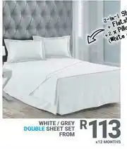 White/ Grey Double Sheet Set