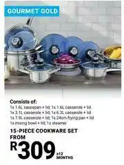 Gourmet Gold 15 Piece Cookware Set