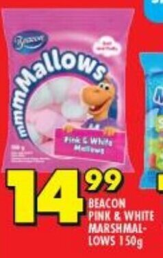 Shoprite Beacon Pink & White Marshmallows 150g offer