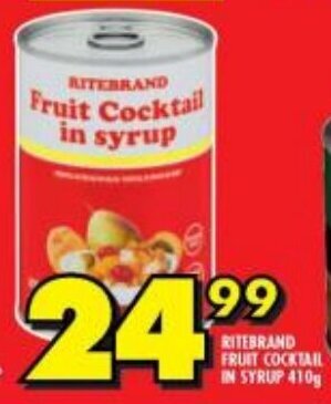 Shoprite Ritebrand Fruit Cocktail in Syrup 410g offer