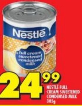 Shoprite Nestle Full Cream Sweetened Condensed Milk 385g offer